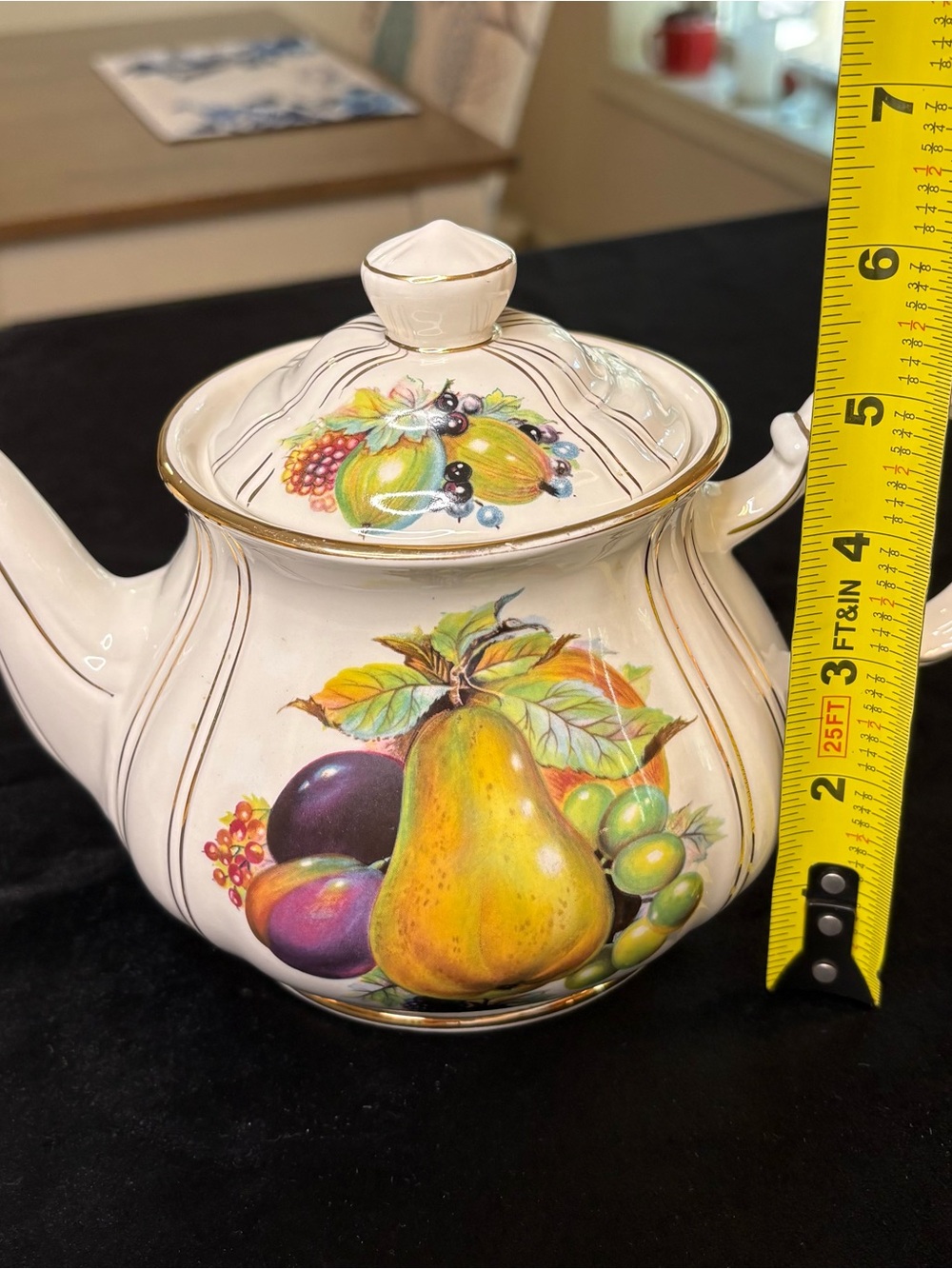 Vintage James Sadler & Sons Porcelain Teapot 22kt Gold  Trim - Picture 11 of 11